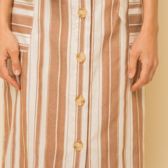 NWT Striped Button Down Skirt - Picture 5 of 5